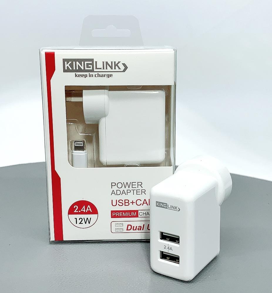 Kinglink dual USB home charger type-c cable/micro/lightning - Image 2